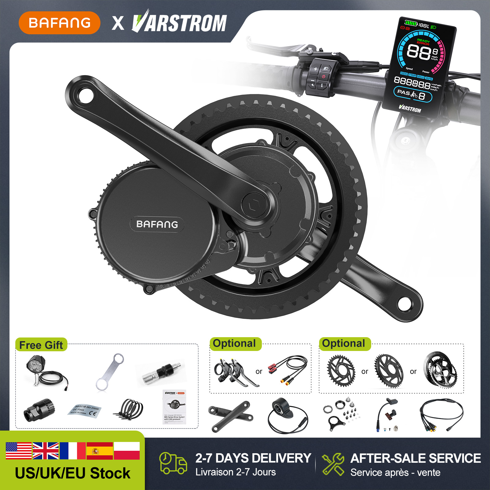 [US Stock] BAFANG 48V 500W 750 - đánh giá và giá Mid Drive Conversion Kit 1000W